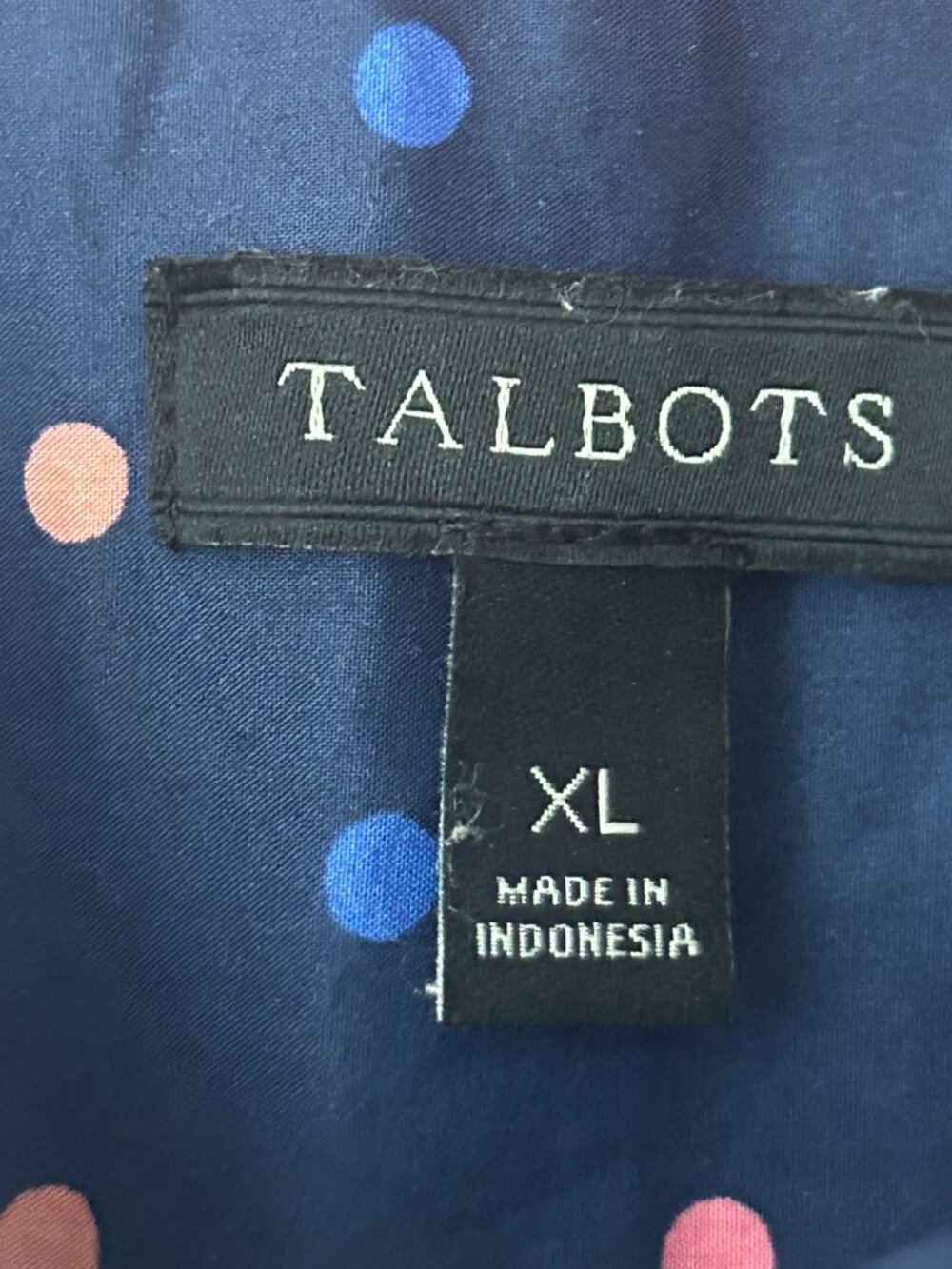 Talbots The Classic Casual Shirt Multi-Color Polka Dots Size XL Preppy Size 16 - Picture 8 of 12